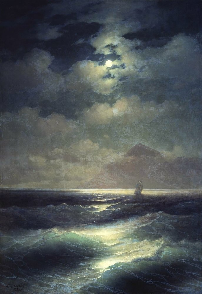 Sea view by Moonlight by Ivan Aivazovsky