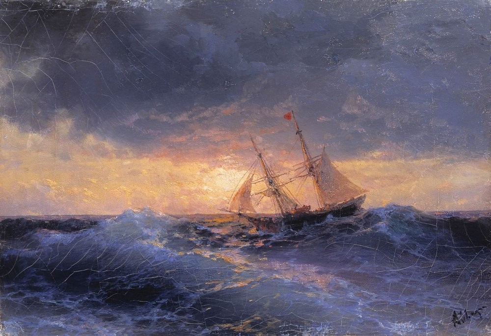 Sea. Sunset by Ivan Aivazovsky