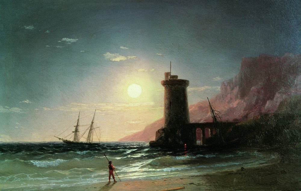Seascape with Moon by Ivan Aivazovsky