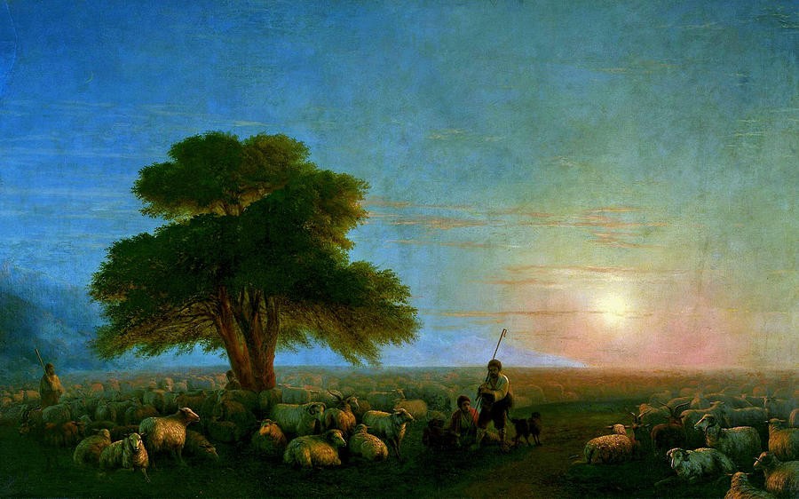 Shepherds with a Flock of Sheep by Ivan Aivazovsky