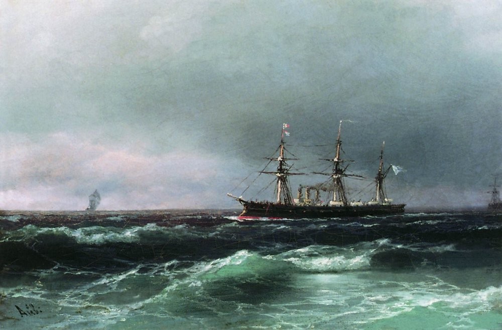 Ship at sea by Ivan Aivazovsky