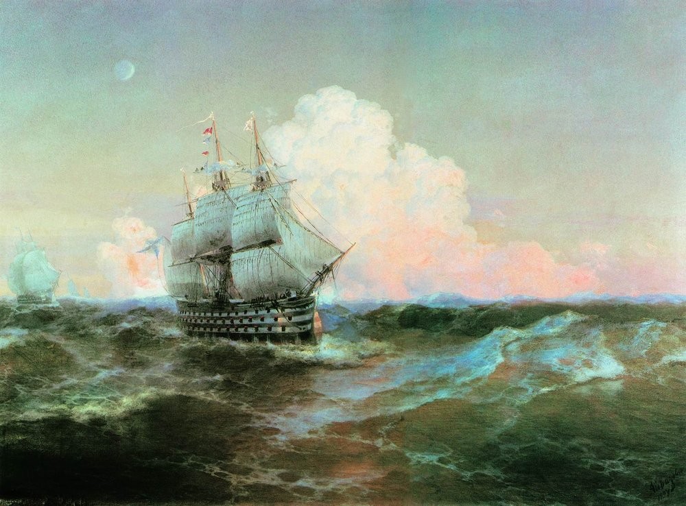 Ship Twelve Apostles by Ivan Aivazovsky