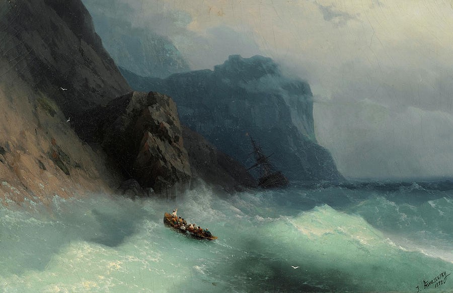 Shipwreck on a Rocky Shore by Ivan Aivazovsky