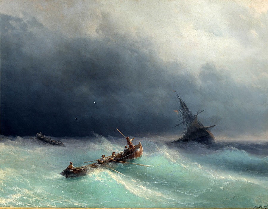 Storm at sea by Ivan Aivazovsky