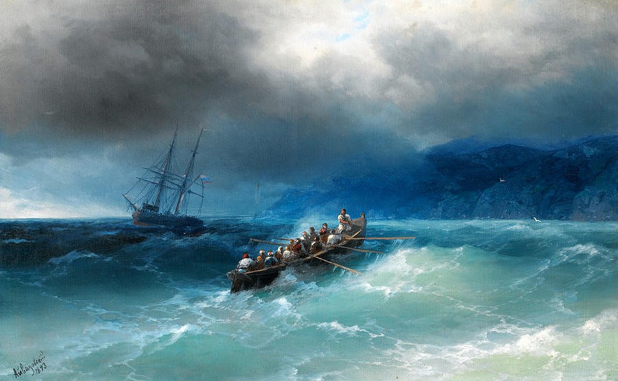 Storm over the Black Sea by Ivan Aivazovsky