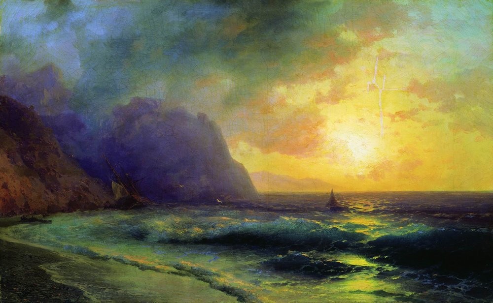 Sunset at Sea by Ivan Aivazovsky