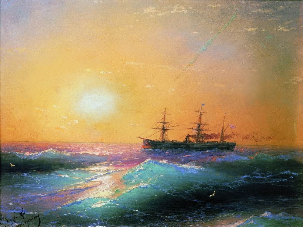 Sunset at Sea by Ivan Aivazovsky
