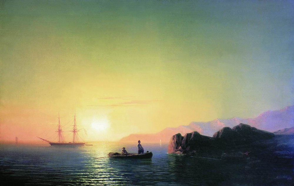 Sunset at the Crimean coast by Ivan Aivazovsky