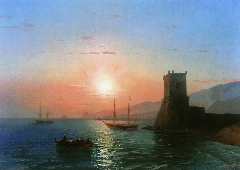 Sunset in Feodosia by Ivan Aivazovsky