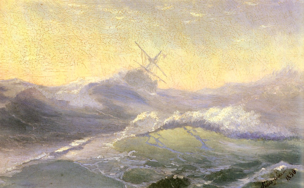 Supporting the waves by Ivan Aivazovsky