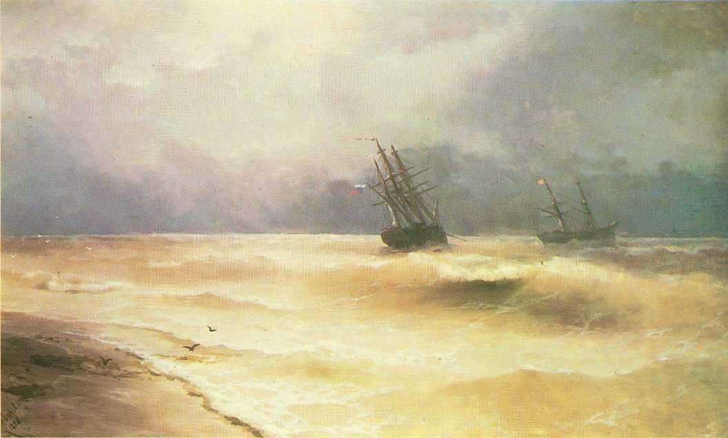 Surf near coast of Crimea by Ivan Aivazovsky