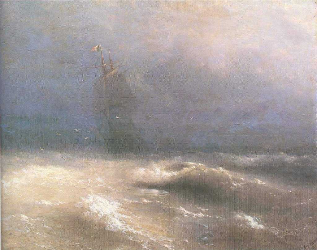 Tempest by coast of Nice by Ivan Aivazovsky