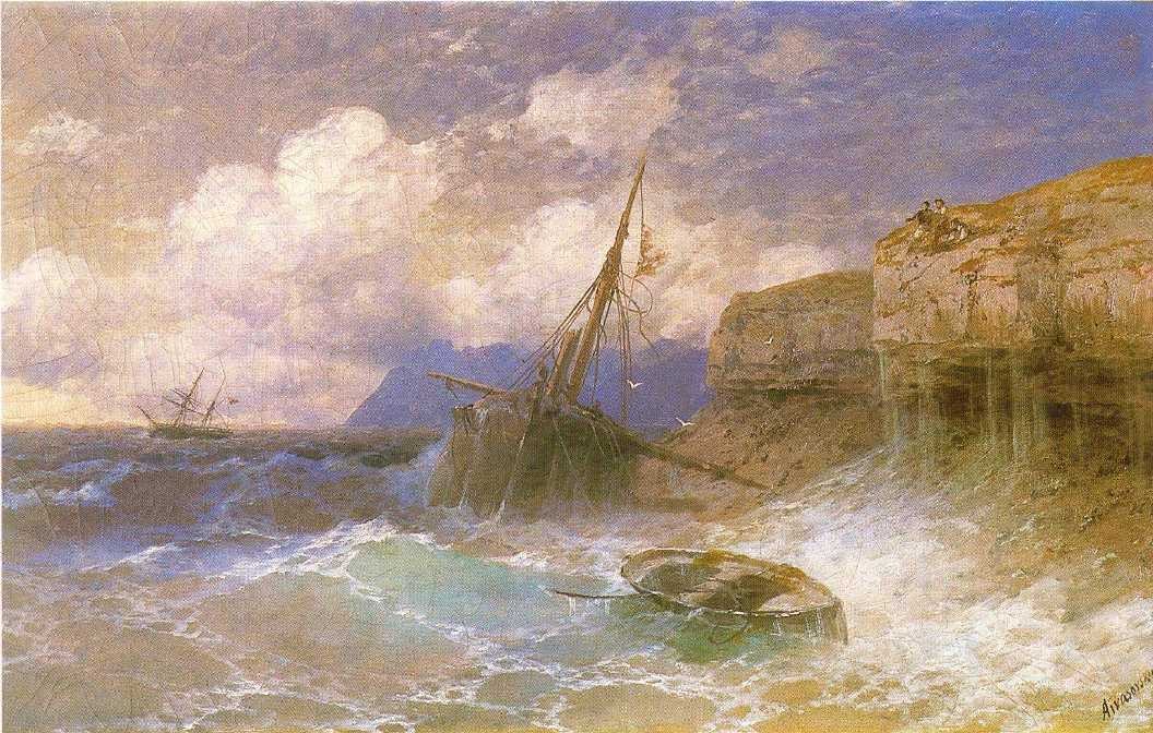 Tempest by coast of Odessa by Ivan Aivazovsky