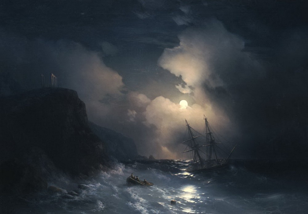 Tempest by Sounion by Ivan Aivazovsky