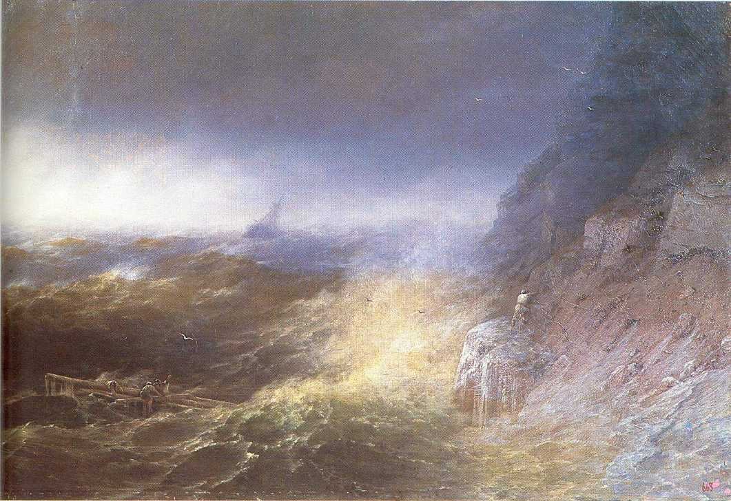 Tempest on the Black sea by Ivan Aivazovsky