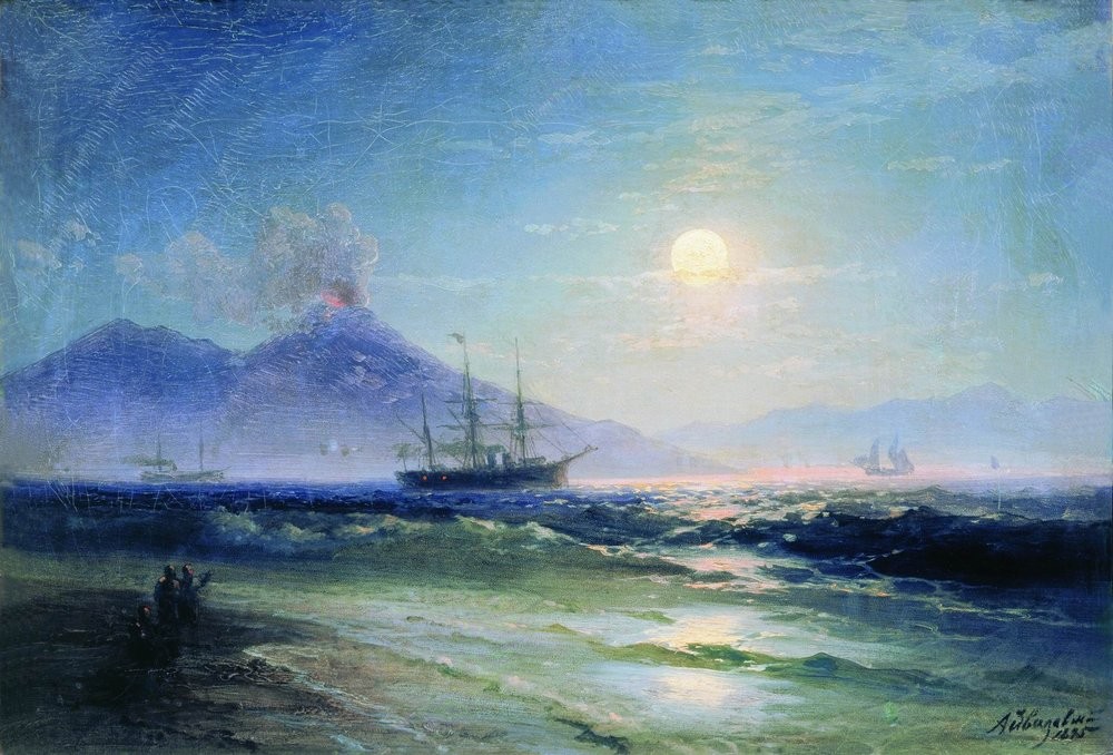 The Bay of Naples at night by Ivan Aivazovsky
