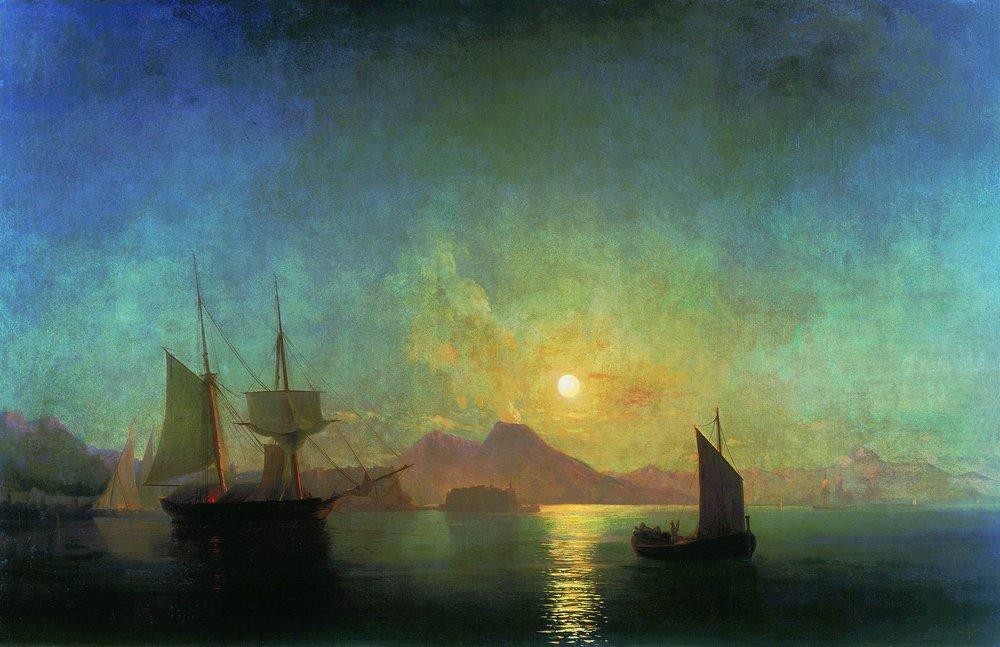 The Bay of Naples by Moonlight by Ivan Aivazovsky