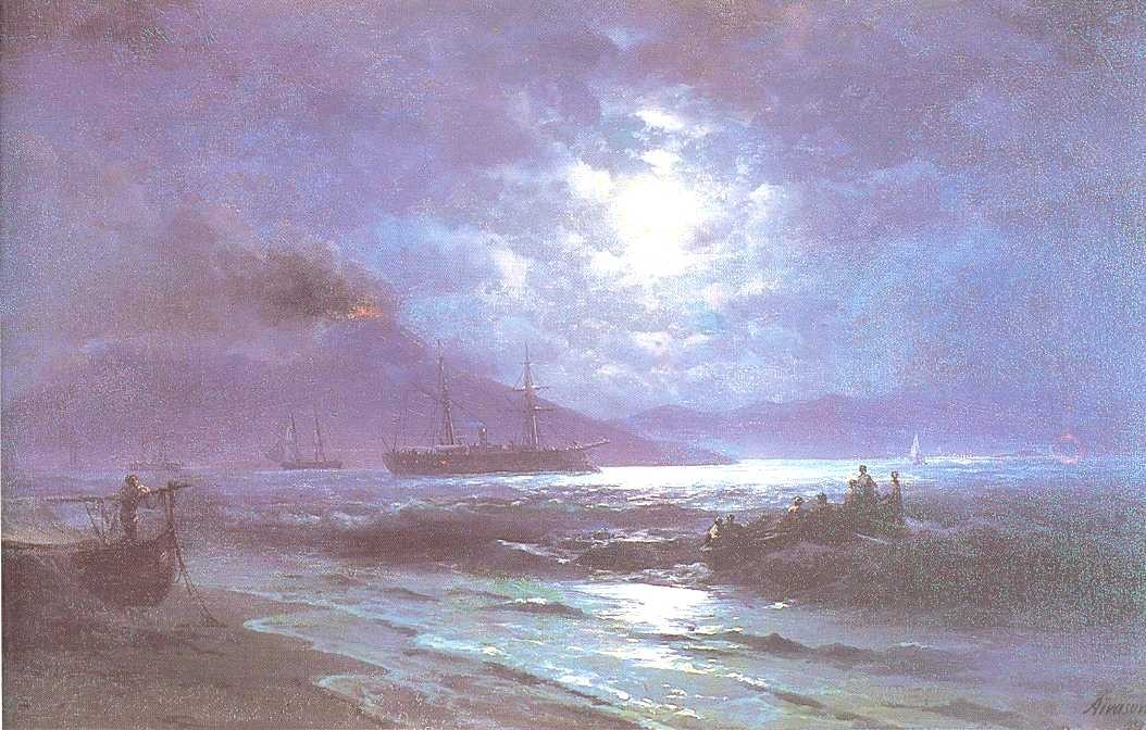 The Bay of Naples by Moonlight by Ivan Aivazovsky