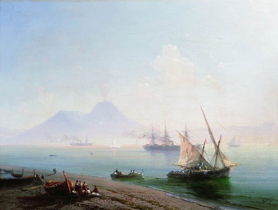 The Bay of Naples in the morning by Ivan Aivazovsky