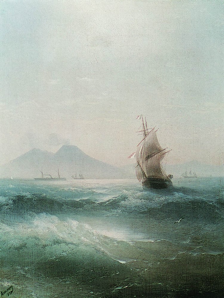 The Bay of Naples. View of Vesuvius by Ivan Aivazovsky