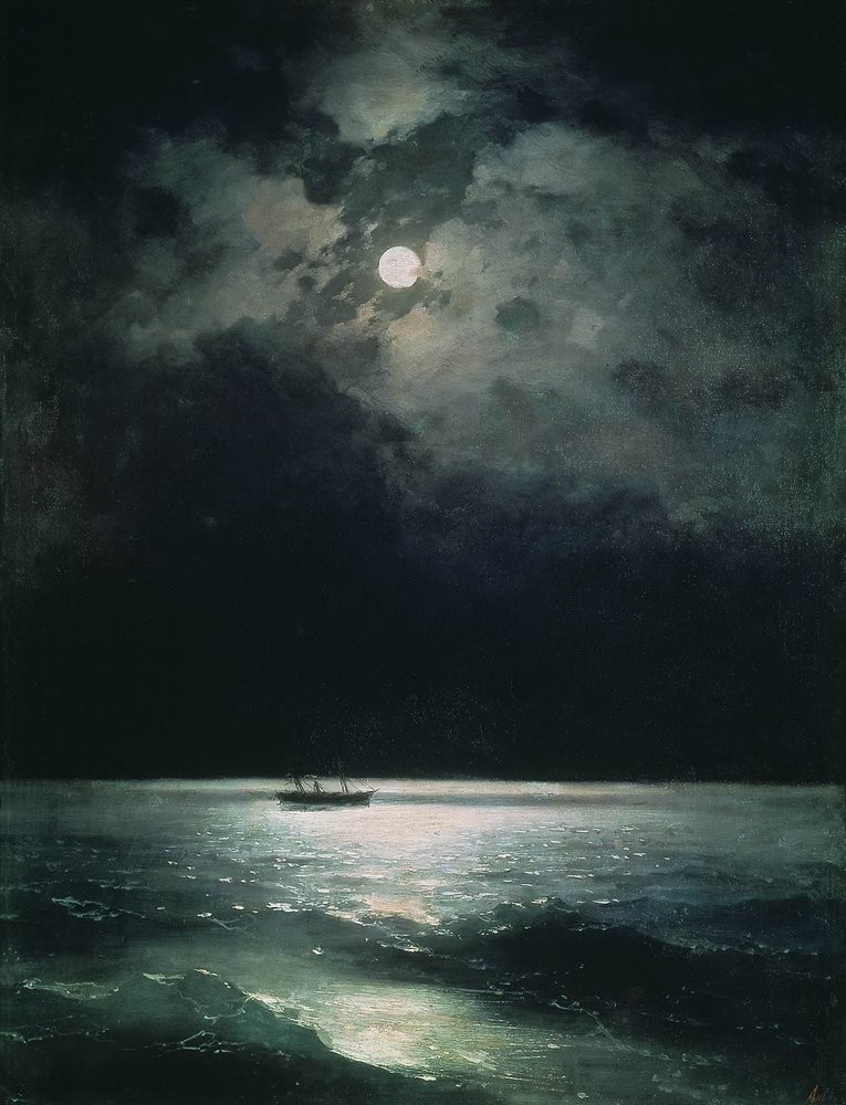 The Black Sea at night by Ivan Aivazovsky