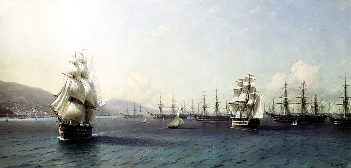 The Black Sea Fleet in Feodosia Bay before the Crimean War by Ivan Aivazovsky
