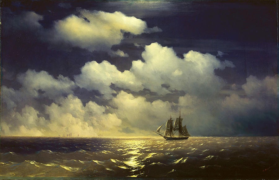 The Brig Mercury Encounter After Defeating Two Turkish Ships of the Russian Squadron by Ivan Aivazovsky