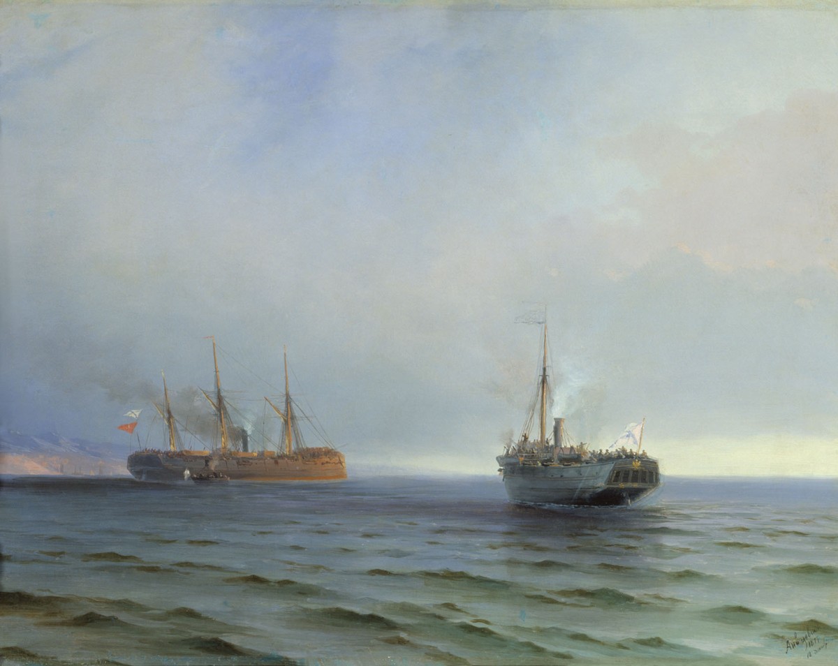 The capture of Turkish nave on Black sea by Ivan Aivazovsky