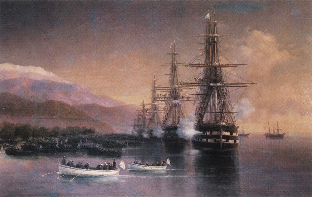 The landing to Subashi by Ivan Aivazovsky