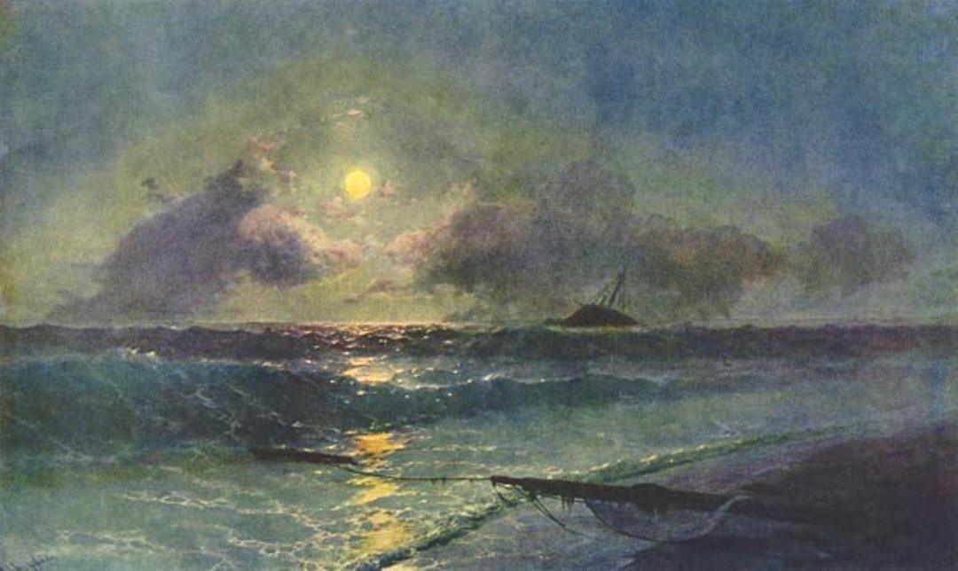 The Moonrize in Feodosiya by Ivan Aivazovsky