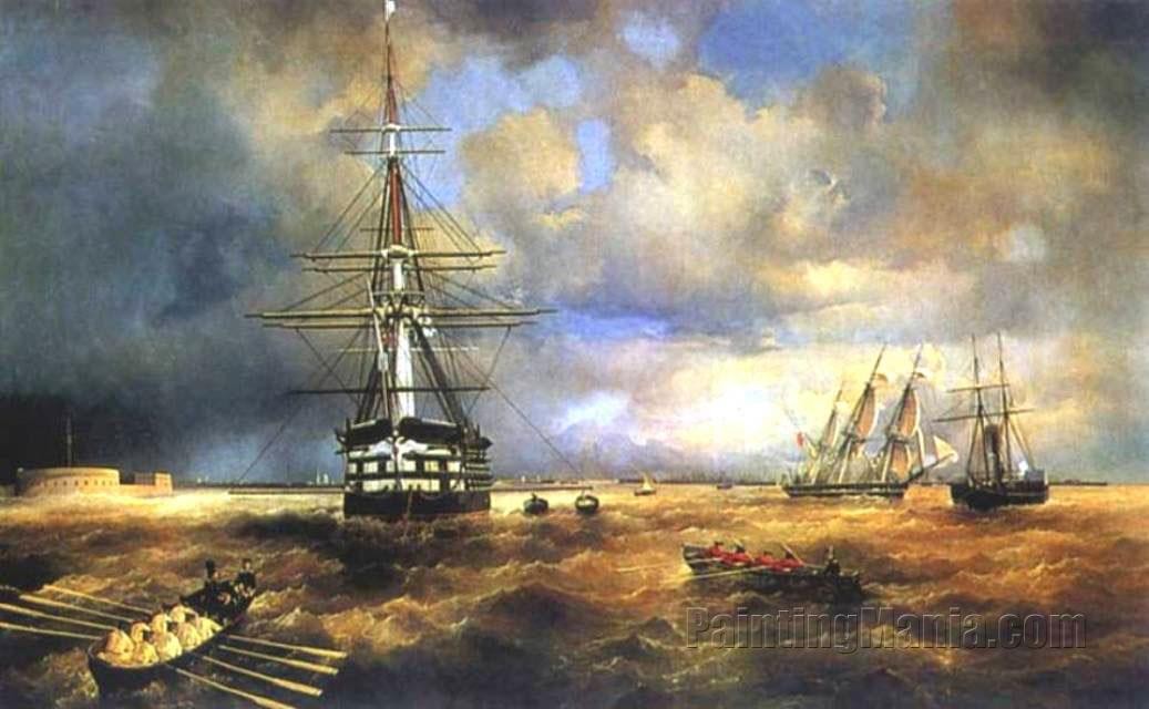 The Roads at Kronstadt by Ivan Aivazovsky