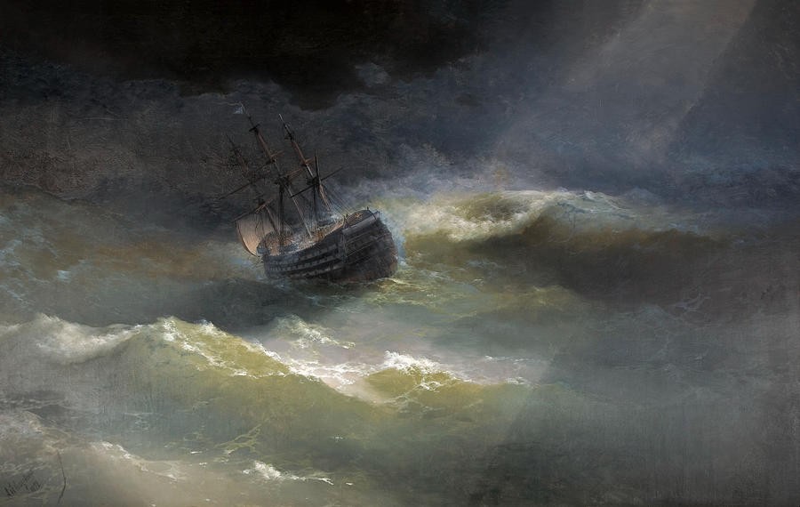 The Ship Maria in the Storm Augusta Stylianouaivan by Ivan Aivazovsky