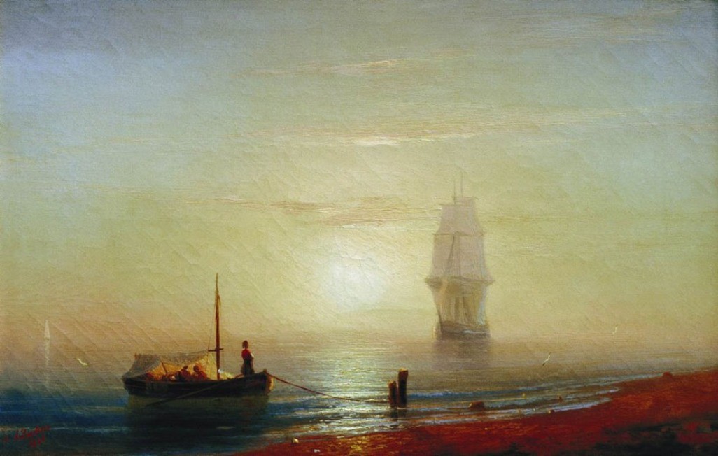 The sunset on sea by Ivan Aivazovsky