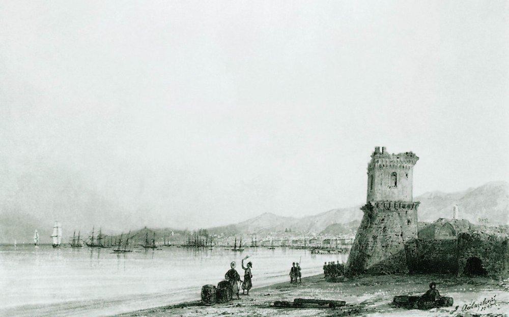 The tower of Genoa by Ivan Aivazovsky