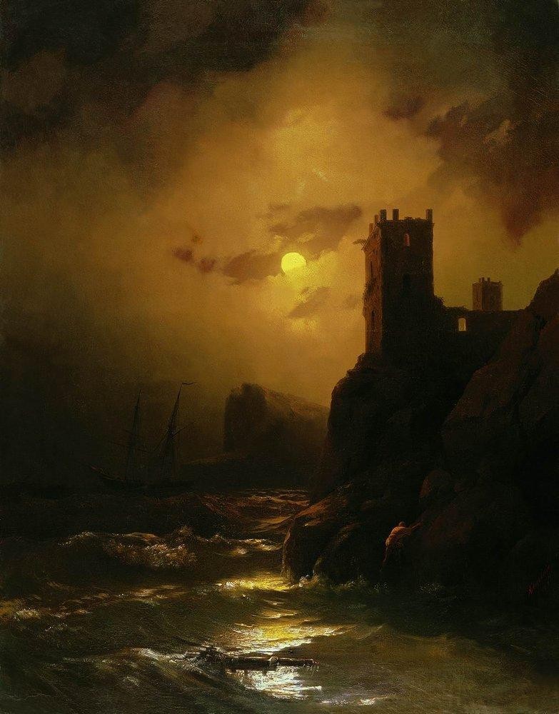 Tower. Shipwreck by Ivan Aivazovsky