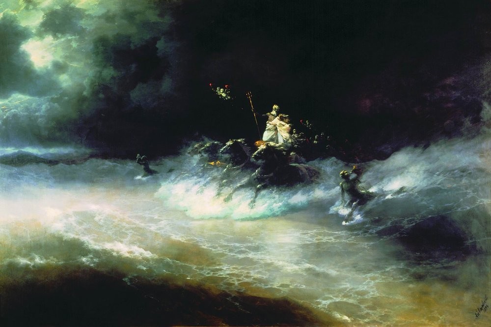 Travel of Poseidon by sea by Ivan Aivazovsky