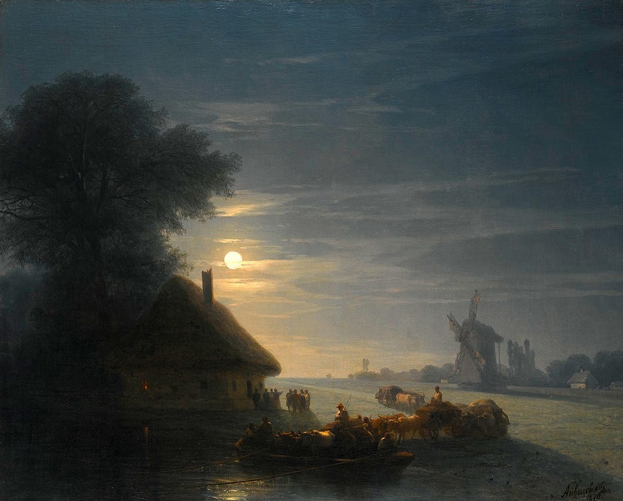 Ukrainian Landscape at Night by Ivan Aivazovsky