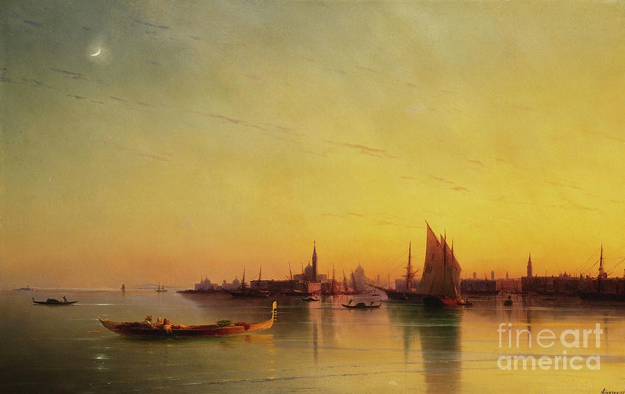 Venice from the Lagoon at Sunset by Ivan Aivazovsky