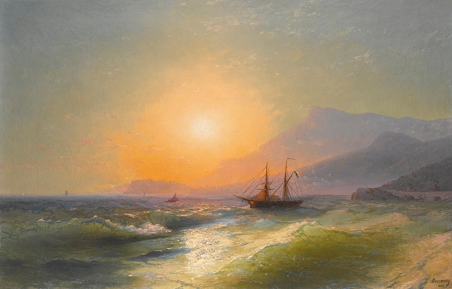 View from Cap Martin with Monaco in the Distance by Ivan Aivazovsky