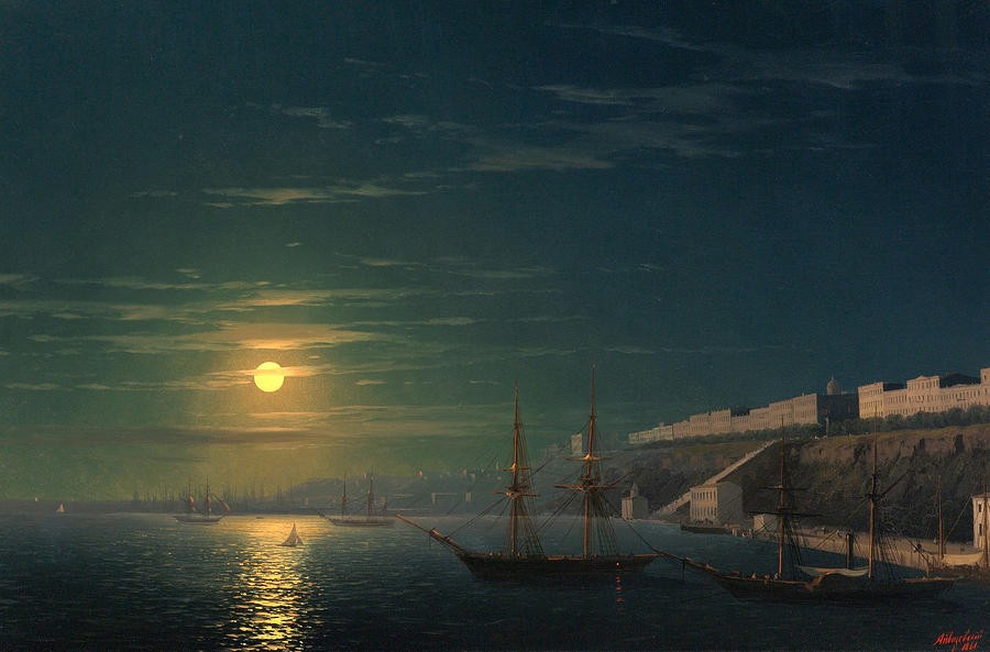 View of Odessa on a Moonlit Night by Ivan Aivazovsky
