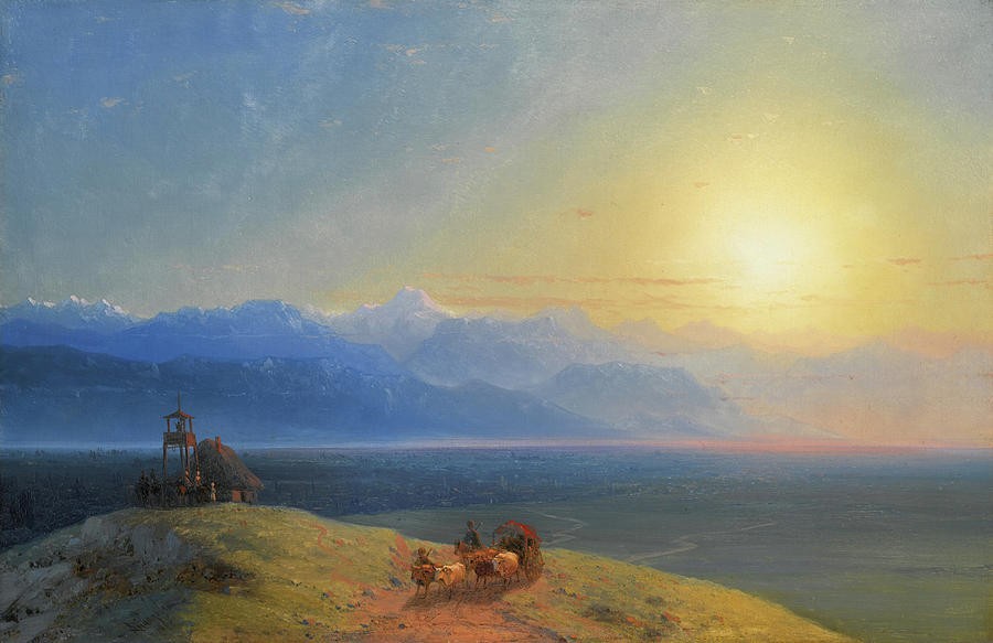 View of the Caucasus with Mount Kazbek in the Distance by Ivan Aivazovsky