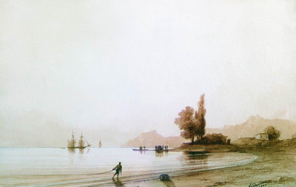 View on rocky coast by Ivan Aivazovsky