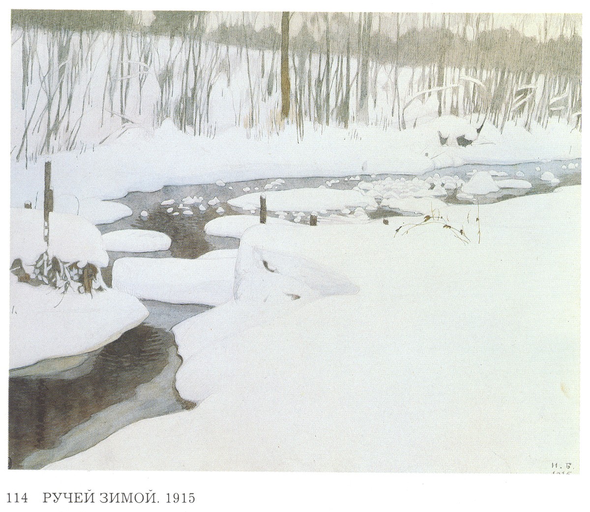 Creek in winter by Ivan Bilibin