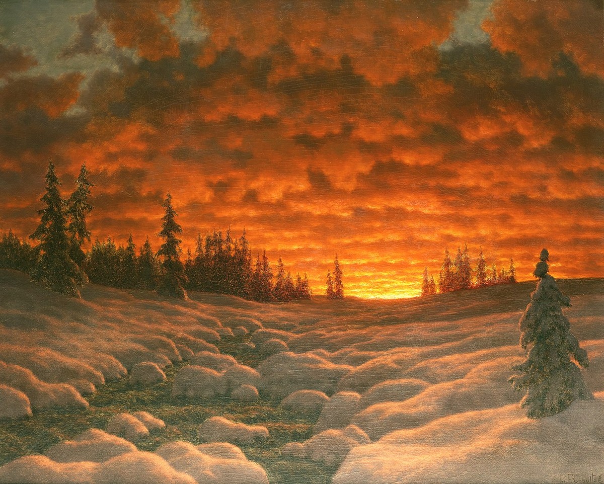 Winter Sunset by Ivan Fedorovich Choultse