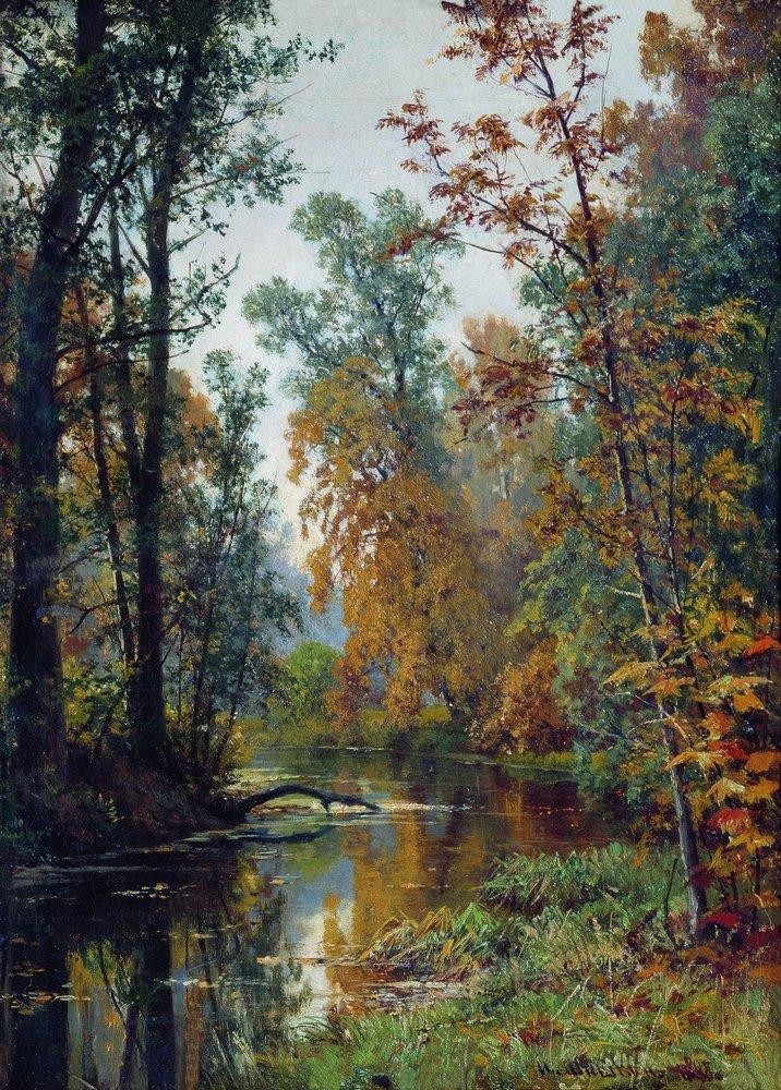 Autumn landscape. Park in Pavlovsk by Ivan Shishkin