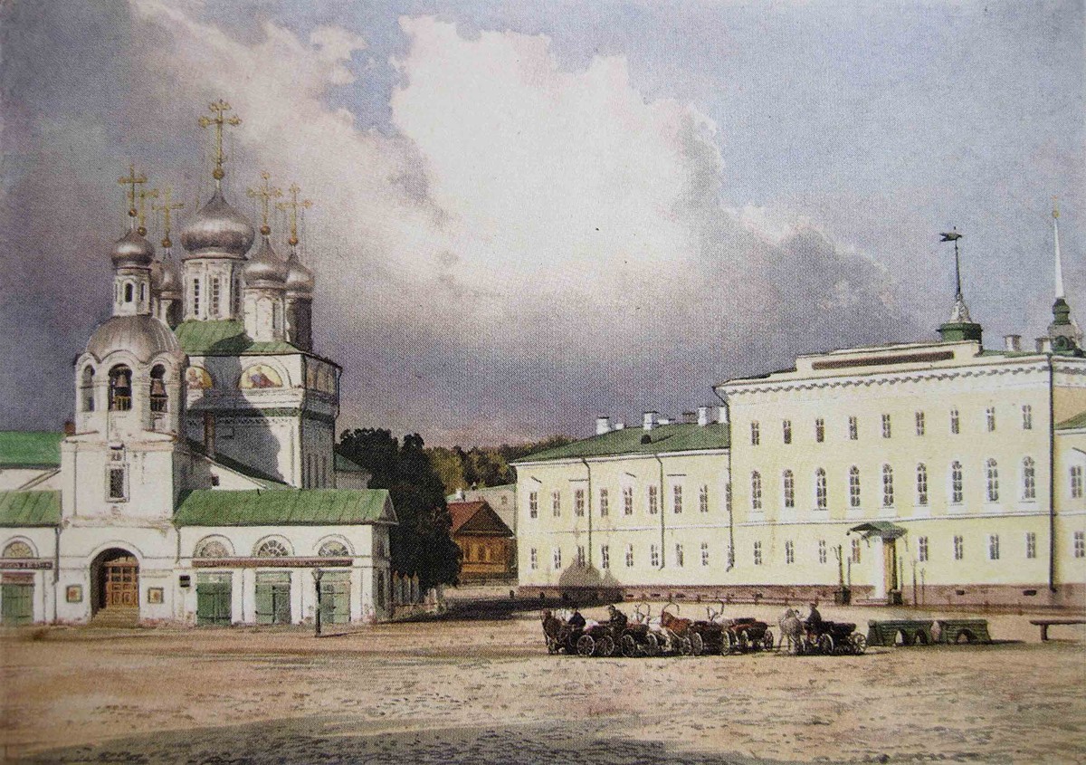 Blagoveschensky Cathedral and Province Gymnasia on Blagoveschenskaya Square in Nyzhny Novgorod by Ivan Shishkin
