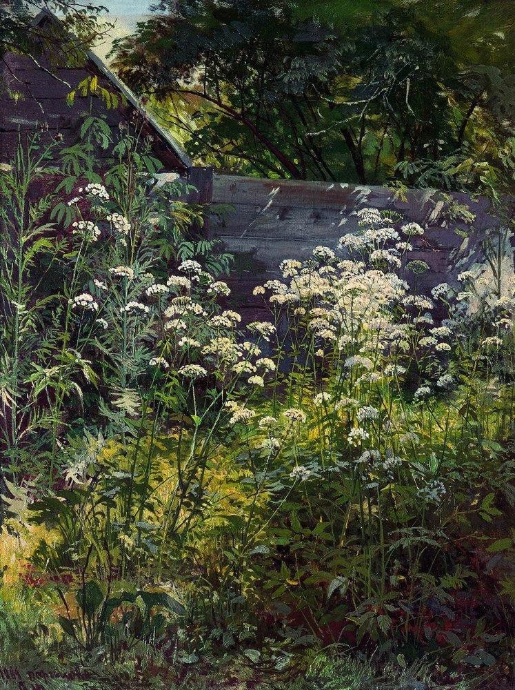 Corner of overgrown garden. Goutweed-grass by Ivan Shishkin