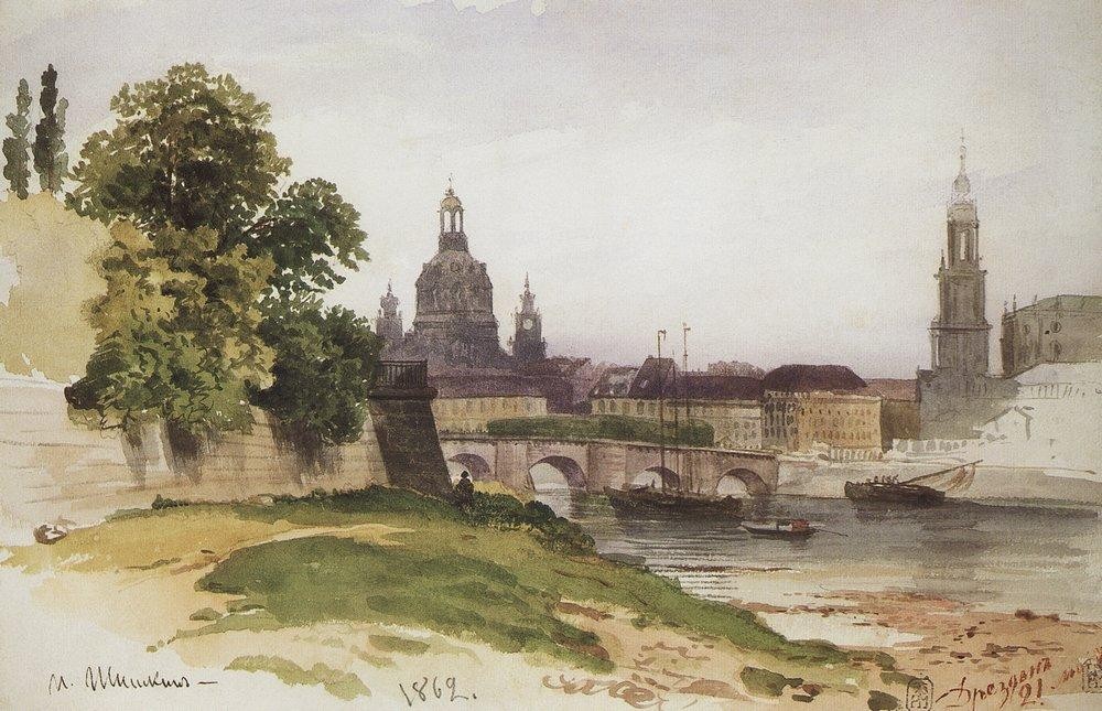 Dresden. Bridge of August by Ivan Shishkin
