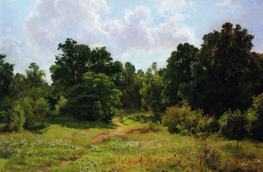 Edge of the deciduous forest by Ivan Shishkin