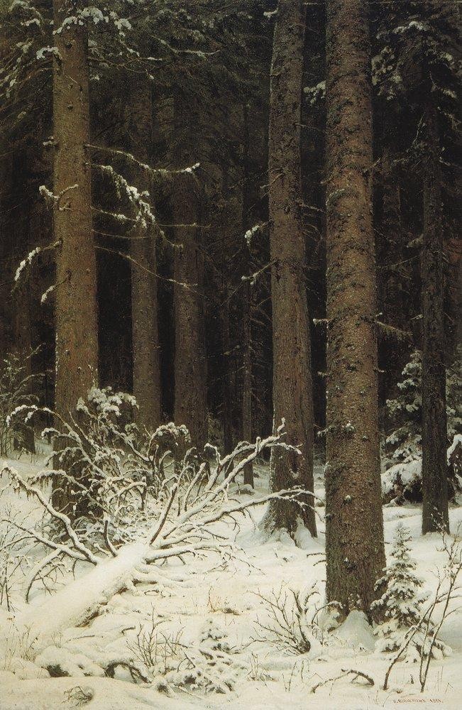 Fir forest in winter by Ivan Shishkin